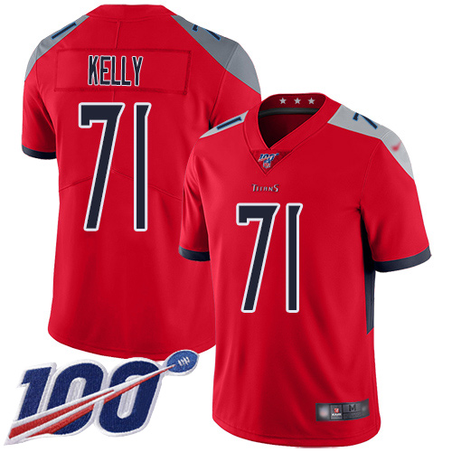 Tennessee Titans Limited Red Men Dennis Kelly Jersey NFL Football 71 100th Season Inverted Legend